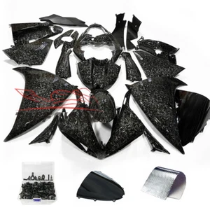 Forged Carbon Fiber Fairing Kit w/Bolts Fit Yamaha YZF R1 2009 2010 2011 Body - Picture 1 of 16