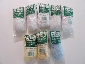 8 Create a Craft Ruffled Model Lace 5 White, 1 Cream, 1 Yellow & 1 Blue (32 yds) - Picture 1 of 5