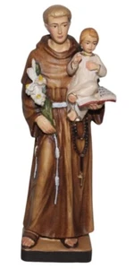 Estatua De Santo Antonius De Padua H 15 CM Figura de Madera Madera de Arce - Imagen 1 de 6