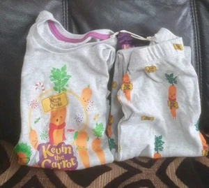 Nuevo con etiquetas Kevin The Carrot Pijama Infantil PJ’s Niños Niñas 7-8 Años Gris - Imagen 1 de 14