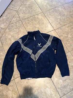 Chaqueta cortavientos de nailon con cremallera de la Fuerza Aérea de los Estados Unidos Skilcraft azul marino reflectante Foto 1 de 4