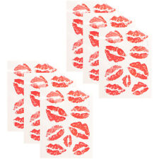  6 Pcs Stickers Temporary Rose Red Lip Decal Child Girl Decorate