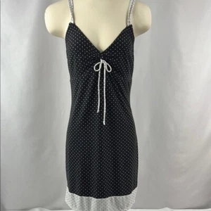Gilligan & O' Malley Comfy Babydoll Sleepwear Black & White Polka Dots Size M - Picture 1 of 11
