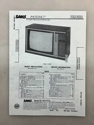 Hitachi CT2550 сервис руководство Sams Photofact Бесплатная доставка - Изображение 1 из 4