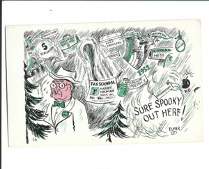 Elmer Anderson Comic Political Postcard,SURE SPOOKY OUT HERE! - Picture 1 of 2