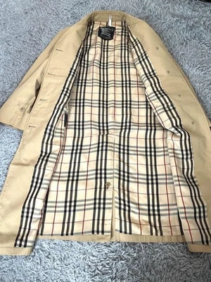 Gabardina Burberry Nova Check forrada beige amarillo algodón talla M para mujer Foto 1 de 4
