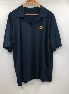 Antigua Navy Georgia Tech Yellowjackets Embroidered Quick Dry Golf Polo - Sz XXL - Picture 1 of 7