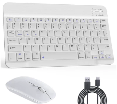 Wireless Bluetooth Keyboard Mouse Combo Slim Rechargeable Portable Set 78 Keys - Image 1 of 4