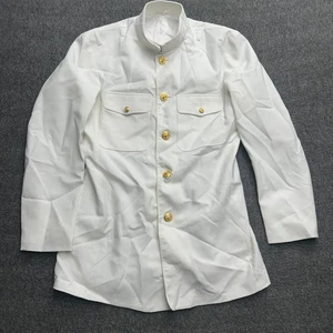 US Navy Offizier Halsband 41 L weiß Kleid Militär Uniform Mantel Goldknopf - Bild 1 von 13