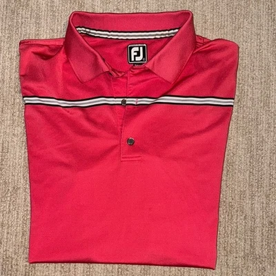 FootJoy Performance Polo Men’s L Red Stretch Golf Activewear Comfort Shirt - Image 1 of 4