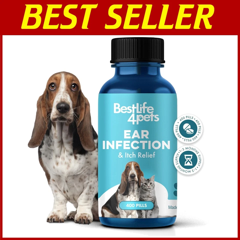 Pet Ear Itch Relief Pills, Natural Treatment for Dogs & Cats - Image 1 of 4