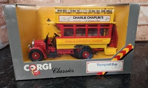 Corgi Classics 1:43 Thornycroft Bus Douglas C858/2 Isle Of Man Charlie Chaplin's - Picture 1 of 7
