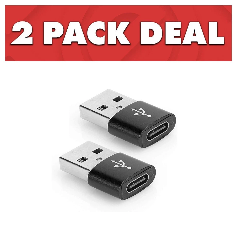 2 PACK USB C 3.1 Type C Female to USB 3.0 Type A Male Port Converter Adapter NEW - Image 1 of 4