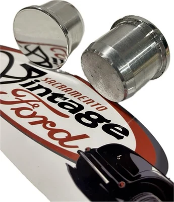 Pickup Bed Bedside Roll Plugs Polished Billet 1-3/16” Dia. Truck Hot Rod Custom - Image 1 of 2