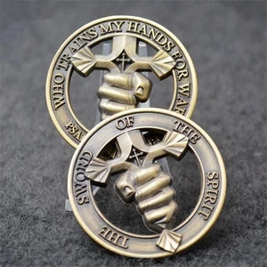 10 PIEZAS Guerras La Espada del Espíritu Cruz manualidades Quién entrena mi mano moneda desafío - Imagen 1 de 10