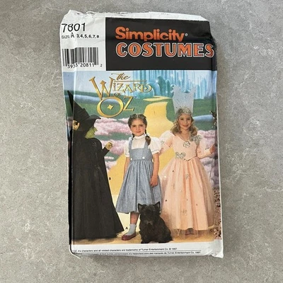 Simplicity 7801 Wizard of Oz Costume Sewing Pattern Child Princess Dorothy Witch - Image 1 of 2