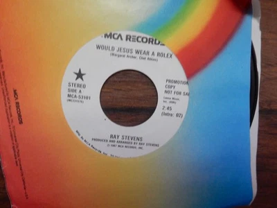 RAY STEVENS WOULD JESUS WEAR A ROLEX VINYL 45 PROMOTIONAL COPY RARE 1987 VTG - Image 1 of 3