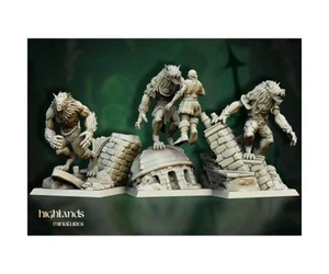 Highland Miniatures Werewolves x3 - 3D Printed - Picture 1 of 3