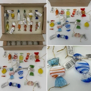 24 Oriental Trading Co Glass Ornaments Christmas Hard Candies Candy VTG - Picture 1 of 13