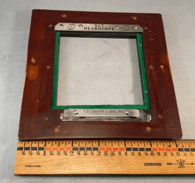 Folmer Schwing 12x20 6 ¼ Lens Board Adapter to Deardorff 4 x 4-Inch Board. - Image 1 of 3