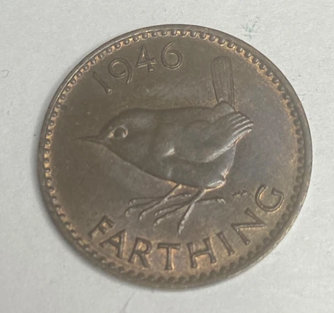 1946 UK Farthing Coin High Grade  Great Britain Cover