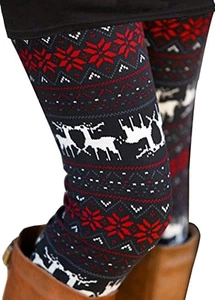 Womens Ultra Soft Brushed Christmas Day Leggings Pants Ankle Length Black Deals - Picture 1 of 4