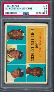 1961 Topps # 43 NL Home Run Leaders Aaron Banks PSA 1.5 - Picture 1 of 1