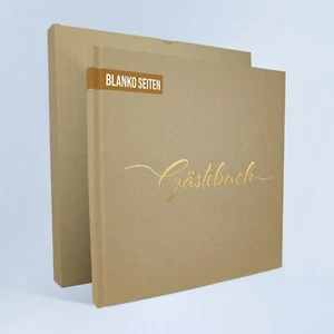 Gästebuch Hochzeit, 100 Blanko Seiten, Hardcover Premium Papier Hochzeitsbuch - Bild 1 von 8