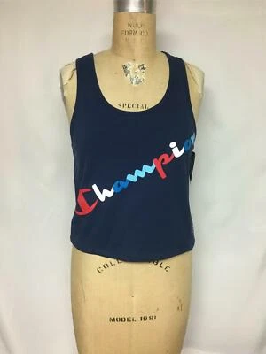 Camiseta sin mangas corta Champion auténtica para mujer W5669G azul marino XL NUEVA CON ETIQUETAS $35 Foto 1 de 4