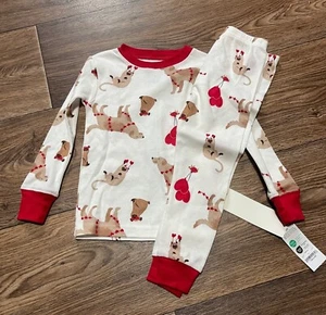 Carters Child Of Mine Dog & Heart Print Pajama Set Cotton Size 2T - Picture 1 of 9