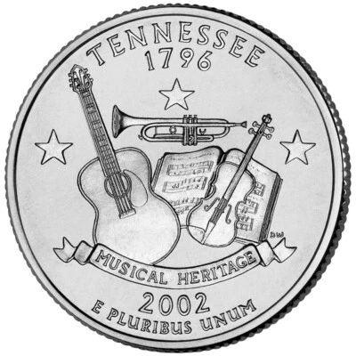 2002 P Tennessee State Quarter.  Uncirculated From US Mint roll. - Image 1 of 3