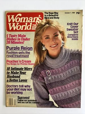 1986 October 7 Woman’s World Magazine The Yoga Way To A Beautiful Mind (MH233) - Изображение 1 из 3