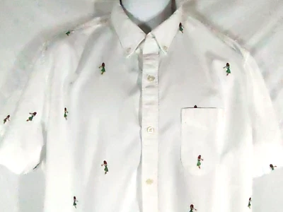 Gap Hawaiian Men's Shirt XXL White Embroidery Hula Girls Short Sleeves For Good - Image 1 of 4