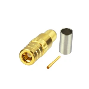 SMB Crimp Plug male (female pin) RF connector for LMR195 RG58 RG400 RG142 cable - Picture 1 of 3