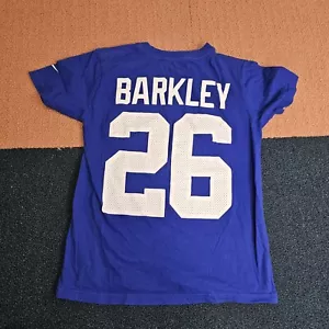 Distressed* Saquon Barkley New York Giants Youth T-Shirt Small Blue P8a - Picture 1 of 10