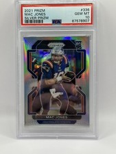 2021 Panini Donruss Prizm Silver Mac Jones Rookie RC Holo Prizm #336 PSA 10 GEM