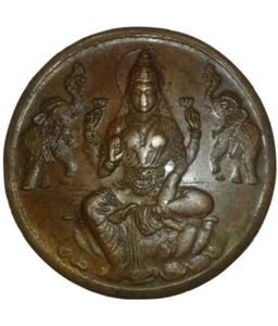 INDIA ANCIENT LAXMI DEVI ONE ANNA 1818 E.I.CO. COIN - Picture 1 of 2