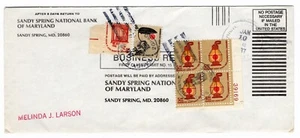 #1612 Americana $5 Block/4 Sandy Spring MD 1987 Business Reply - Picture 1 of 2