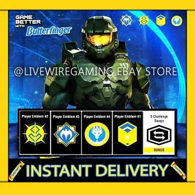 Halo Infinite Butterfinger Complete Set! Rare Emblems -- Emblems, Coatings - Image 1 of 4