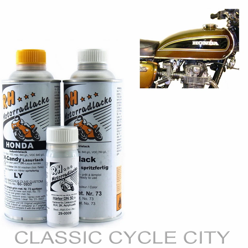 Honda CB 500 Four K2 Lack Lacksatz Candy Bacchus Olive Paint Color Tank Kit SOHC - Bild 1 von 1