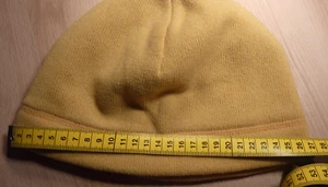 Beanie, Strickmütze gelb, innen mit grauem Fleece gefüttert ca. 56 cm - Bild 1 von 3
