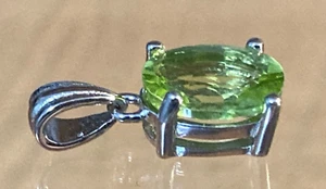 Peridot Pendant Natural Gemstone 8x6mm & 8mm Set in Solid Silver S925  4 Styles - Bild 1 von 30