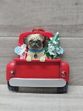 Kurt Adler Dog in Back of Truck--Pug--Christmas Ornament