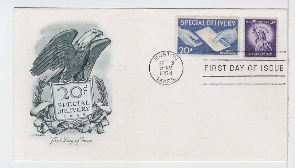 TurtlesTradingPost- 20 Cent Special Delivery 1954- FDC #E20 Artmaster Cachet - Image 1 of 1