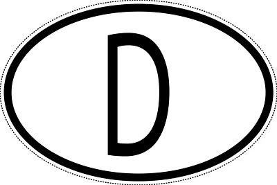 ETIKETTENSTAR Deutschland Länderkennzeichen "D" Auto PKW Kennzeichen Sticker