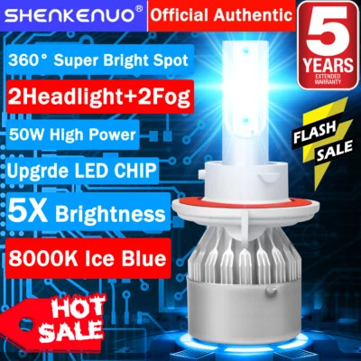 Faro LED alto/bajo para Lincoln Mark LT 2006-2008 + luz antiniebla 4 piezas bombillas 8000 k Foto 1 de 4