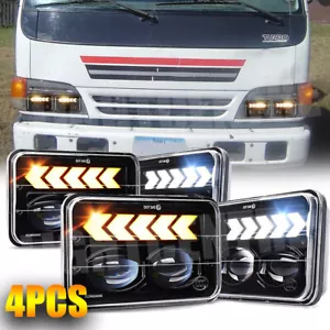 4Pcs For Isuzu NQR NPR NPR-HD Kenworth 4''x6" LED Headlights Hi/Lo Sealed Beam - Picture 1 of 12