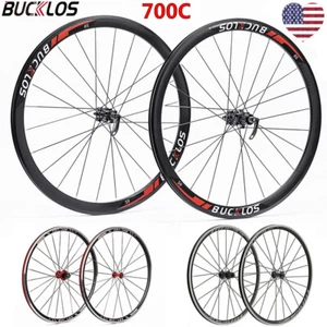 BUCKLOS Road Bike Wheelset 700C Clincher Front/Rear Wheels Rim fi Shimano 7-11S - Picture 1 of 17
