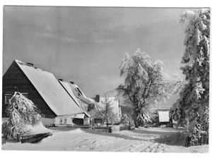 AK, Zinnwald-Georgenfeld Osterzgeb., winterliche Dorfstr., 1965 - Picture 1 of 1