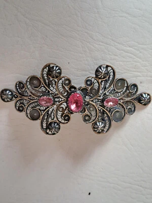 ANCIENNE BOUCLE DE CEINTURE ARGENT FILIGRANE ART DECO - Photo 1/4